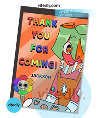 Dandy's World - Sprout Birthday Invitation with FREE Thank you card!