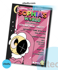 Dandy's World Birthday Invitation with Thank you card