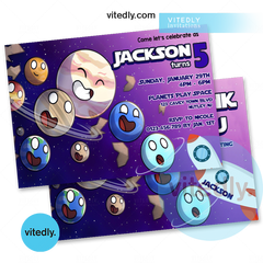 SolarBalls Birthday Invitation with FREE Thank You Card