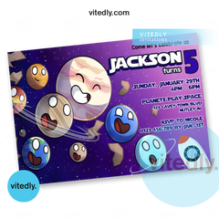 SolarBalls Birthday Invitation with FREE Thank You Card