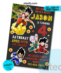 Editable Dragon Ball Invitation | Editable Dragon Ball Z Birthday Invitation | INSTANT DOWNLOAD