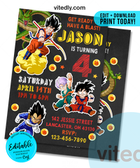 Editable Dragon Ball Invitation | Editable Dragon Ball Z Birthday Invitation | INSTANT DOWNLOAD