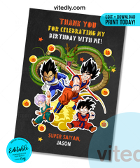 Editable Dragon Ball Invitation | Editable Dragon Ball Z Birthday Invitation | INSTANT DOWNLOAD