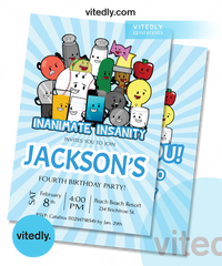 Inanimate Insanity Birthday Invitation with FREE Thank you card!