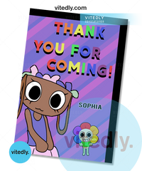 Dandy's World - Bassie Birthday Invitation with FREE Thank you card!