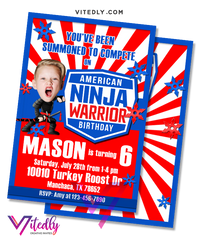 American Ninja Warrior Birthday Invitation