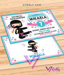American Ninja Warrior Birthday Invitation for girls