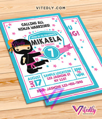 American Ninja Warrior Invitations for girls