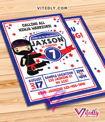 American Ninja Warrior Birthday Invitation