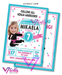 American Ninja Warrior Invitation for girls