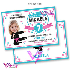 American Ninja Warrior Birthday Invitation for girls