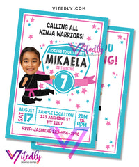 American Ninja Warrior Birthday Invitation for girls
