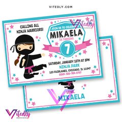 American Ninja Warrior Invitation for girls