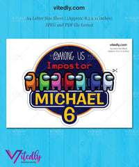 Among Us Cake Topper, Among Us Topper