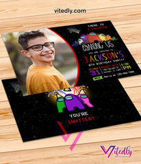 Among Us Invitation, Among Us Birthday Invitation with Photo, Among Us Birthday