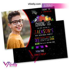 Among Us Invitation, Among Us Birthday Invitation with Photo, Among Us Birthday