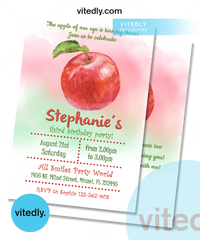 Apple Birthday Invitation | Apple Invitation