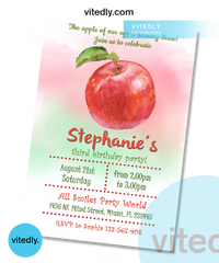 Apple Birthday Invitation | Apple Invitation