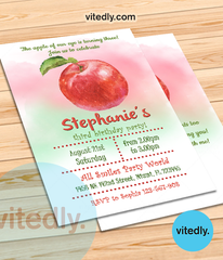 Apple Birthday Invitation | Apple Invitation