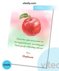 Apple Birthday Invitation | Apple Invitation