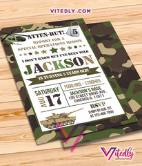 Army Invitation, Army Birthday Invitation, Military Invitation