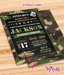 Military Birthday Invitation, Army Invitation, Army Birthday Invitation