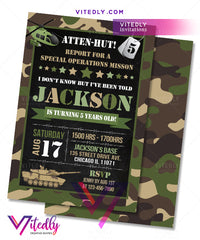 Military Birthday Invitation, Army Invitation, Army Birthday Invitation