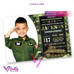 Army Invitation, Army Birthday Invitation, Military Invitation