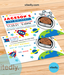 Astronaut Birthday Invitation with FREE Thank You Card