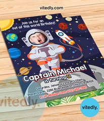Astronaut Theme Birthday Invitation, Astronaut Invitation