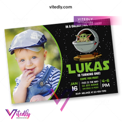 Baby Yoda Birthday Invitation, Mandalorian Invitation