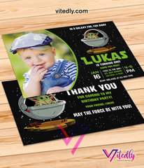 Baby Yoda Birthday Invitation, Mandalorian Invitation