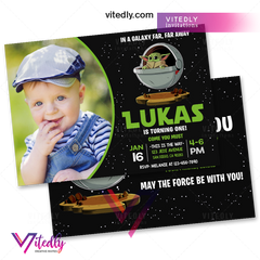 Baby Yoda Birthday Invitation, Mandalorian Invitation