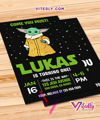 Baby Yoda the Mandalorian Invitation