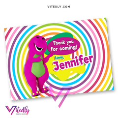 Barney Thank you card