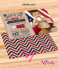 First Baseball Birthday Invitation with Photo