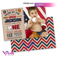 Baseball Birthday Invitation with Photo