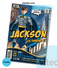 Batman Invitation with Custom Face, Batman Birthday Invitation, Batman Invitation