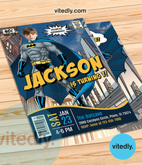 Batman Invitation with Custom Face, Batman Birthday Invitation, Batman Invitation