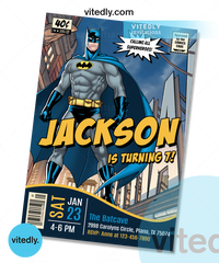 Batman Birthday Invitation, Batman Invitation