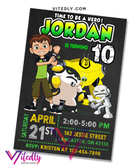 Ben 10 Birthday Invitation