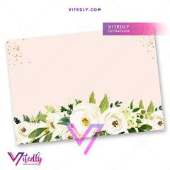 Floral Watercolor Baby Girl Photo Birth Announcement