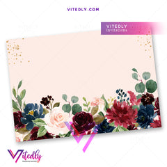 Floral Baby Birth Announcement back design