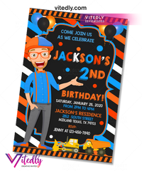 Blippi Invitation, Blippi Birthday Invitation