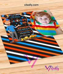 Blippi Birthday Invitation