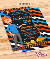 Blippi Invitation, Blippi Birthday Invitation