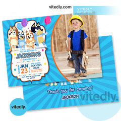 Bluey Birthday Invitation