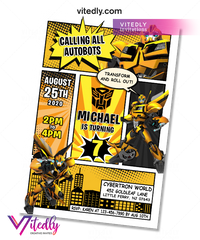 BumbleBee Invitation, Transformers Invitation