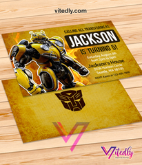 BumbleBee Birthday Invitation, Transformers Invitation