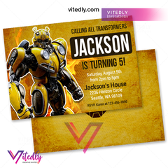 BumbleBee Birthday Invitation, Transformers Invitation